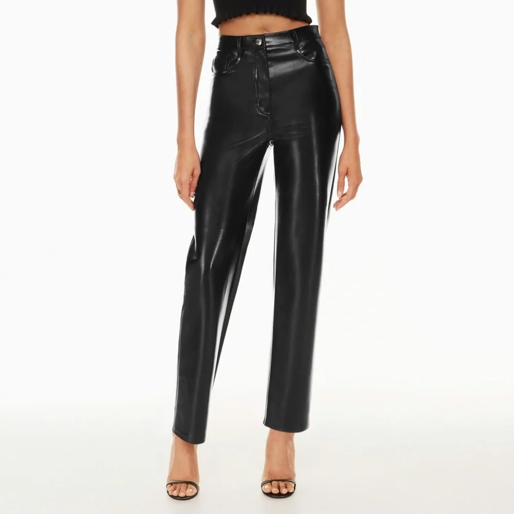 Wilfred black‎ Faux Leather Trousers size 6